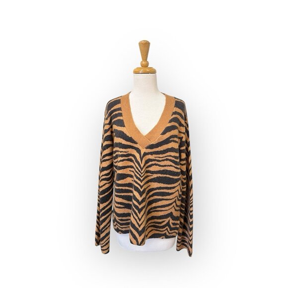 Rails Eleanor Sweater Size S Small Brown Tiger Stripe - Picture 1 of 7